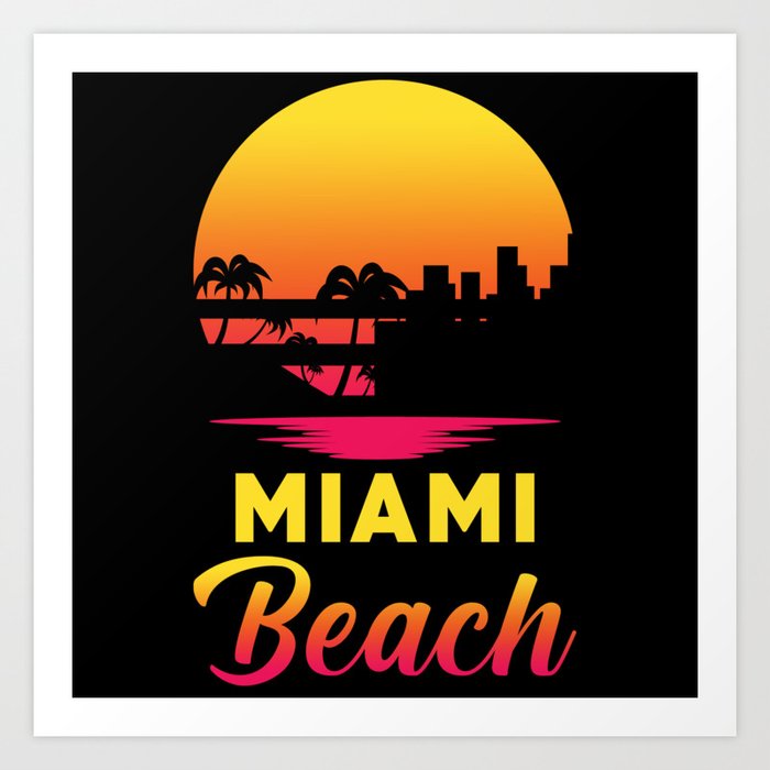 Miami Retro Beach Art Print