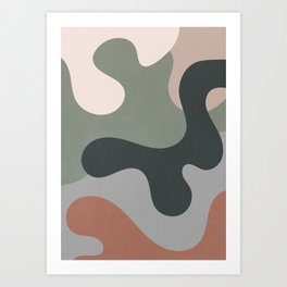 Abstract Overlap, Wavy Shapes 1 Art Print