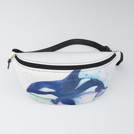Killer Whale Orca Watercolor Fanny Pack