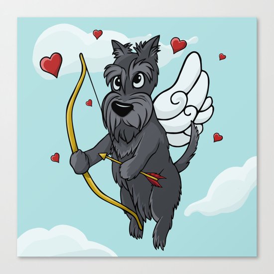 Cupid Scottish Terrier Canvas Print