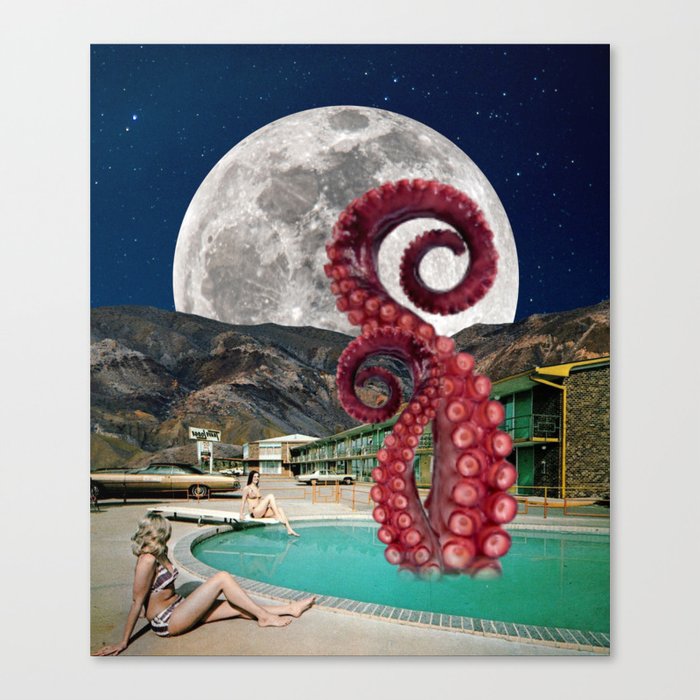 Octopus in the pool Canvas Print