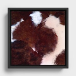 Hygge Brown Cowhide (digitally created) Framed Canvas