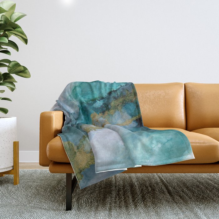 Teal and new arrivals gray throw blanket