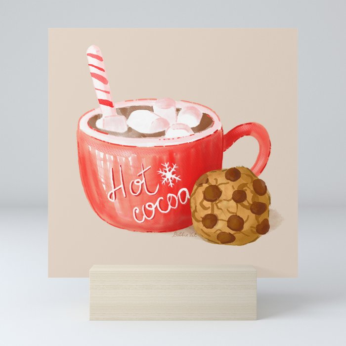 Hot Cocoa Mug and Chocolate Chip Cookie Mini Art Print