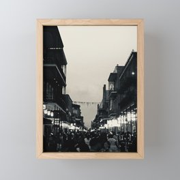Black & White Bourbon Street Framed Mini Art Print