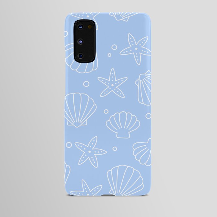 Seashell Pattern (white/sky blue) Android Case