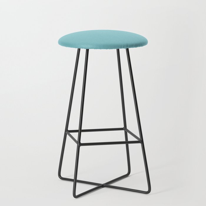 Medium Aqua Gray Solid Color Pantone Tibetan Stone 14-4710 TCX Shades of Blue-green Hues Bar Stool