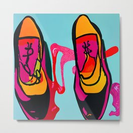 pair of ballerina shoes - pop art Metal Print