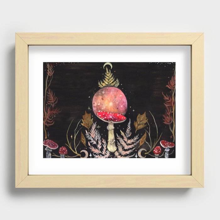 Autumnal Fancy Fungi Recessed Framed Print