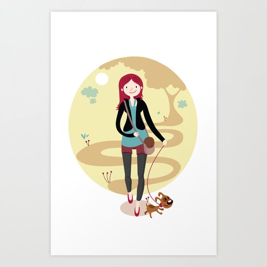 Walk the dog Art Print