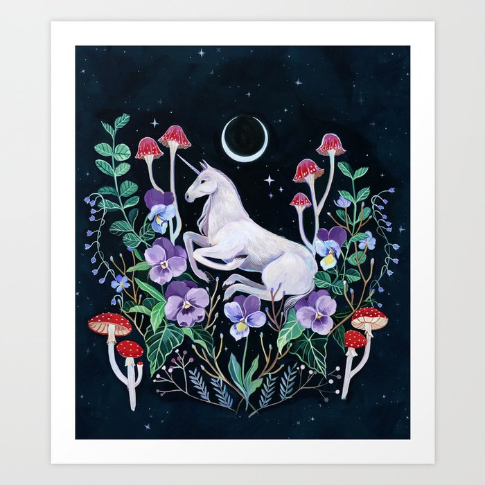 Unicorn Garden Art Print