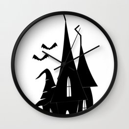 Halloween Princess Castle With Bats Wall Clock