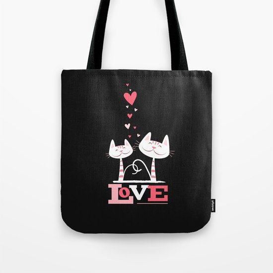 2 Cats in Love Tote Bag