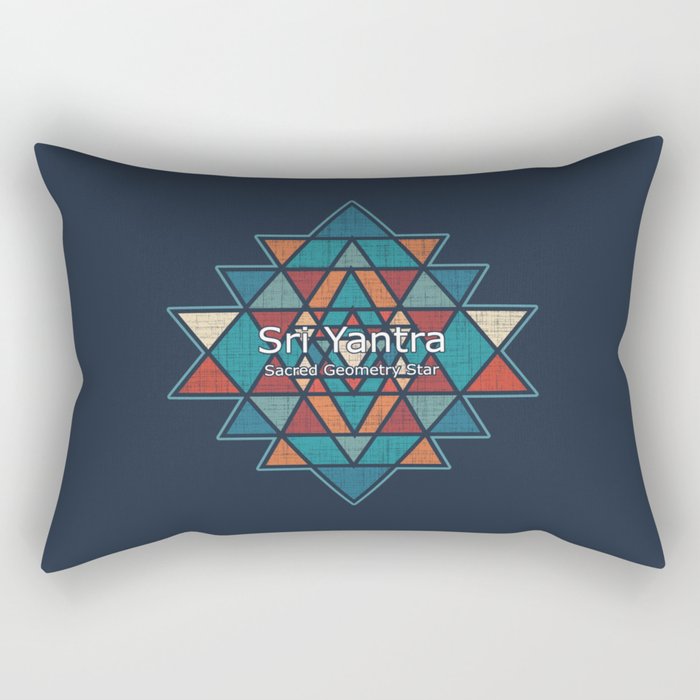 Sri Yantra - Sacred Geometry Star Rectangular Pillow