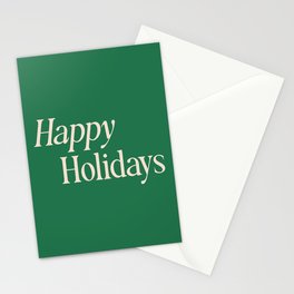Happy Holidays in Vintage Green Stationery Cards | Typography, Minimalist, Vintage, Christmas, Happy, Retro, Holidays, Trendy, Modern, Simple 