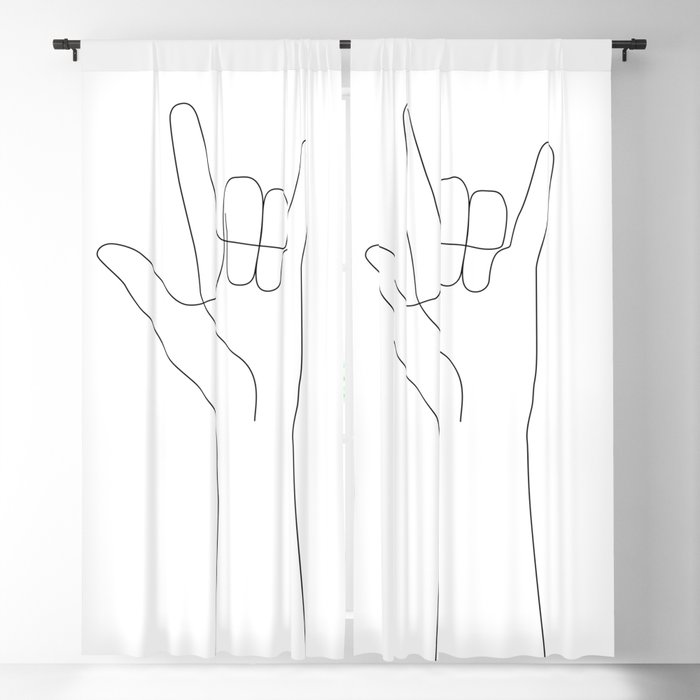 Love Hand Gesture Blackout Curtain