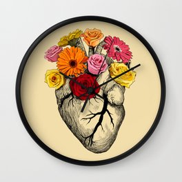 Flower Heart Wall Clock