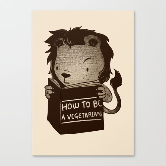 Lion Book How To Be Vegetarian Canvas Print