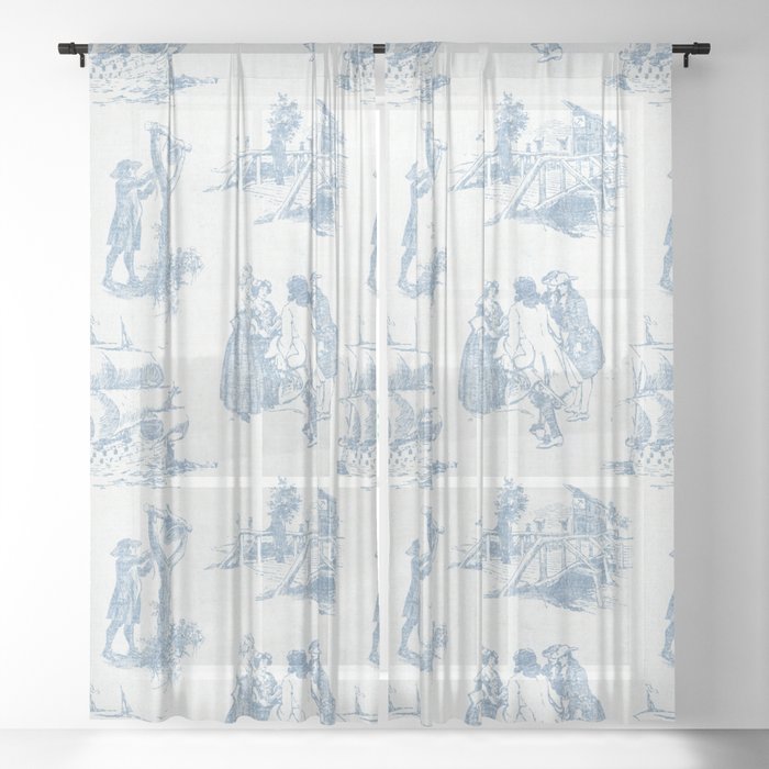 Vintage Toile Sheer Curtain