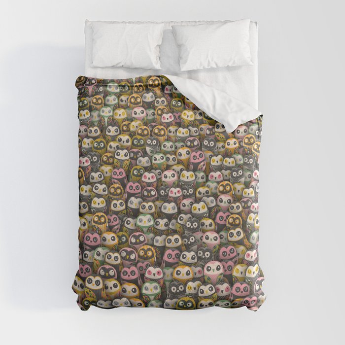 Drawing owls Duvet Cover