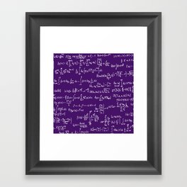 Math Equations // Purple Framed Art Print