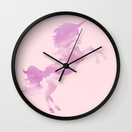 Pink Sky Unicorn Wall Clock