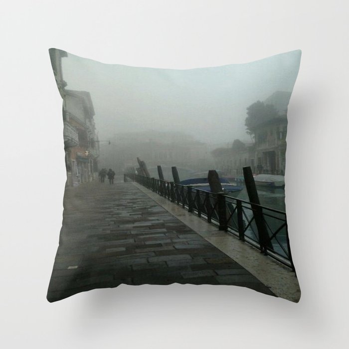 Foggy Venice Throw Pillow