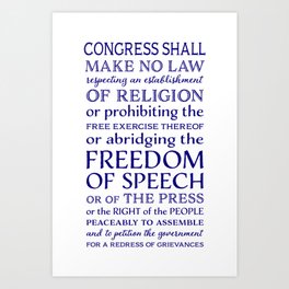 Defend Your Freedom of Speech Art Print