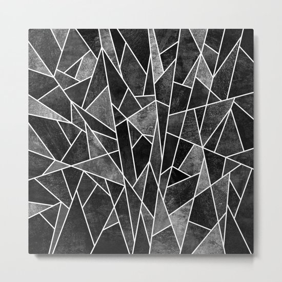 Shattered Black Metal Print