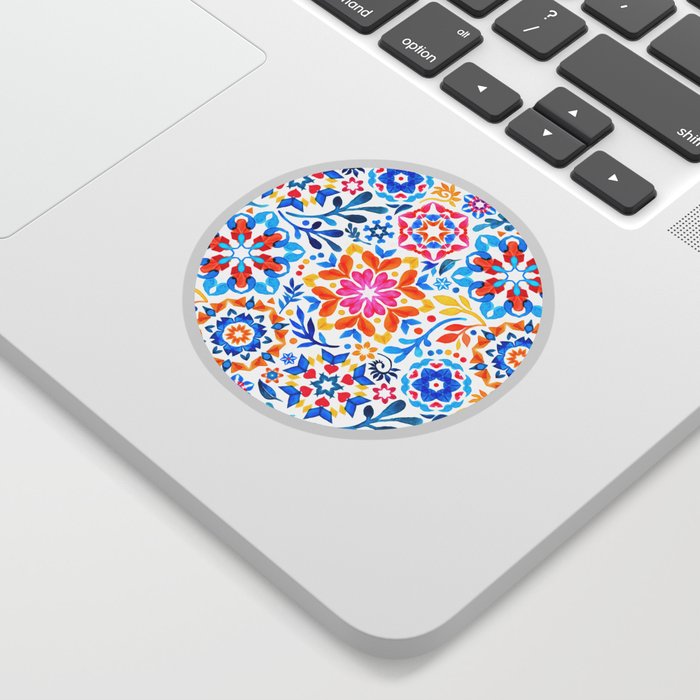 Watercolor Kaleidoscope Floral - brights Sticker