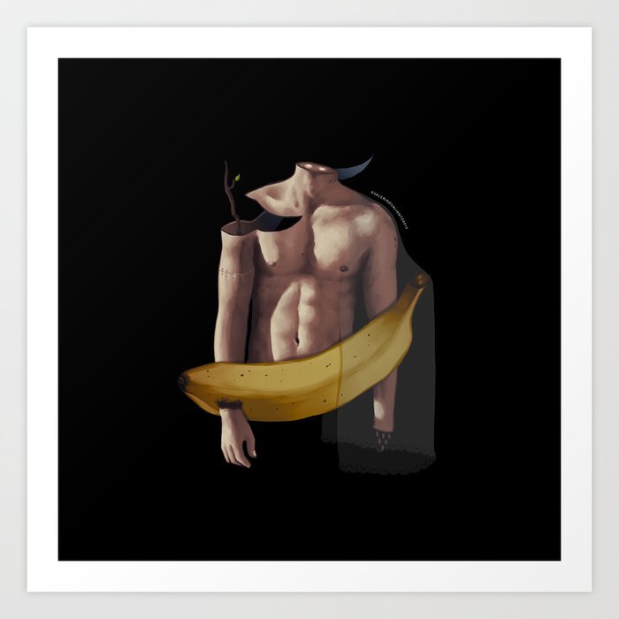 Banana In Pajamas Art Print