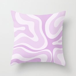 Modern Retro Liquid Swirl Abstract in Light Lilac Throw Pillow