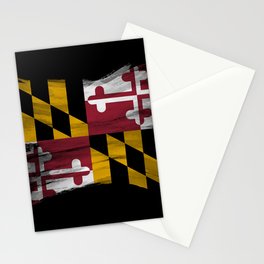 Maryland state flag brush stroke, Maryland flag background Stationery Card