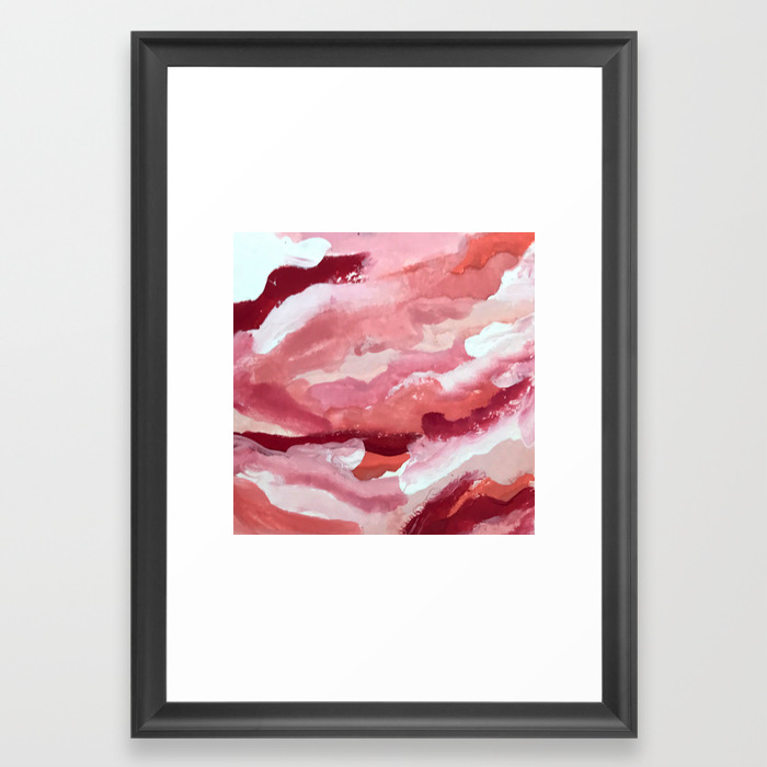 Carnations 2 Abstract Acrylic Watercolor Pink Red