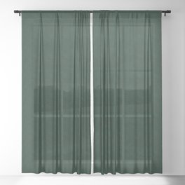 Textured dark green, solid green, dark green. Sheer Curtain