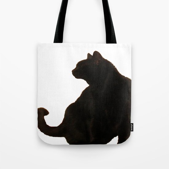 Halloween Black Cat Silhouette Tote Bag