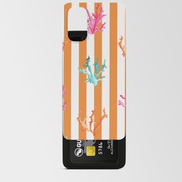 Colorful Coral Reef on Orange Stripes Android Card Case