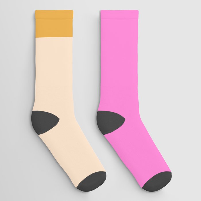 Shapes 15 | Pink Black Mustard Socks