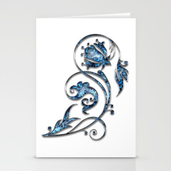 blue rose Stationery Cards