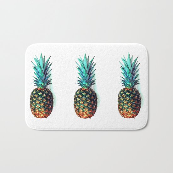 tri soldier pineapples Bath Mat