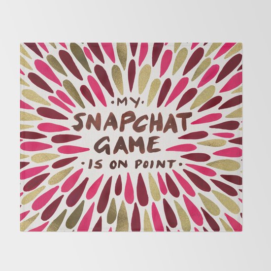 Snapchat Red Gold Throw Blanket By Catcoq Society6