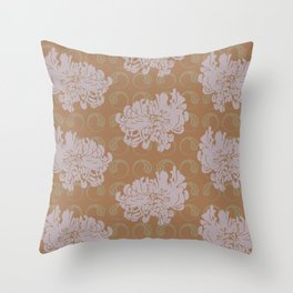 Chrysanthemums and Paisley 1 Throw Pillow