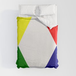 Primary colored triangles Duvet Cover