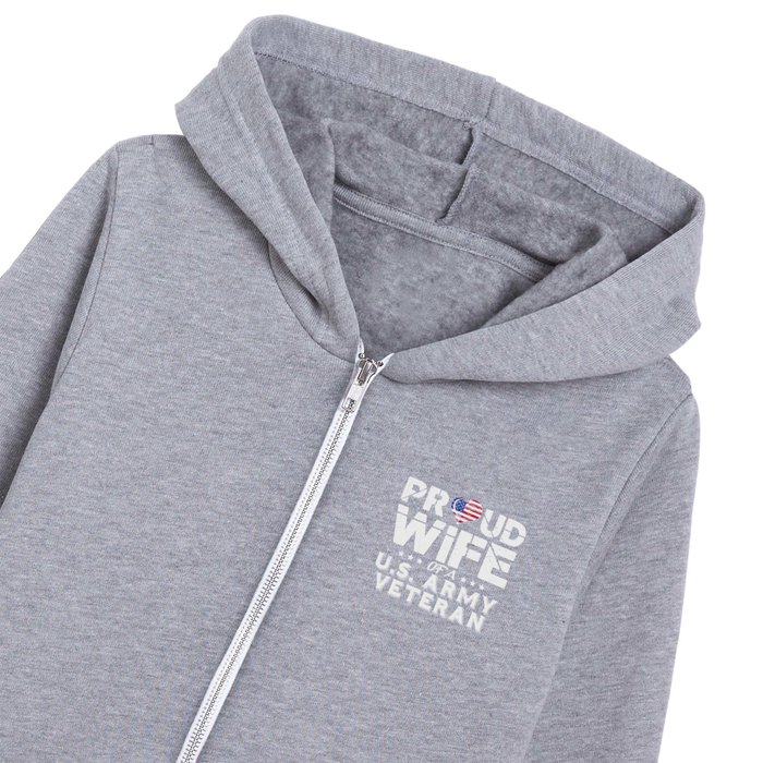 Proud Wife Of A U.S. Veteran Kids Zip Hoodie