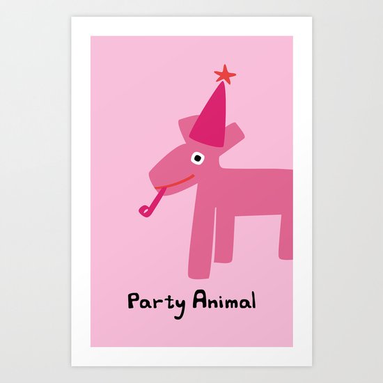 Party Animal-Pink Art Print