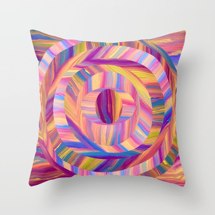 Colorful World Light Pink Throw Pillow