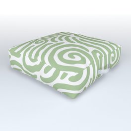 Ripple Effect Pattern Sage Green Outdoor Floor Cushion