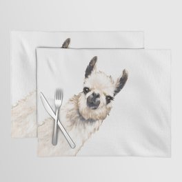 Sneaky Llama White Placemat