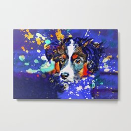 Abstractly Australian Shepherd Metal Print | Painting, Pattern, Digital, Puppy, Colorfuldog, Australianshepherd, Dog, Art 