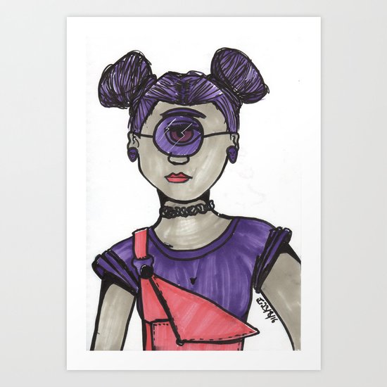 Grunge Cyclops Art Print